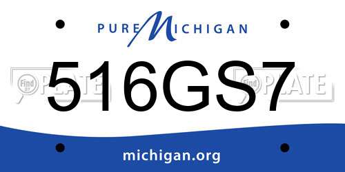 516GS7 Michigan License Plate