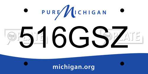 516GSZ Michigan License Plate