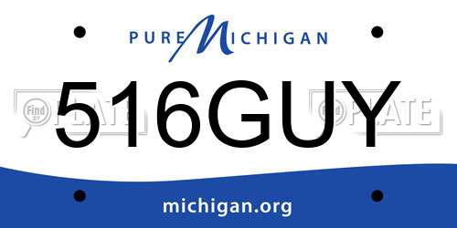 516GUY Michigan License Plate