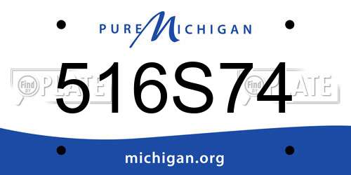 516S74 Michigan License Plate