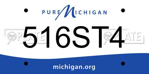 516ST4 Michigan License Plate