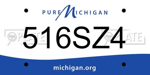516SZ4 Michigan License Plate
