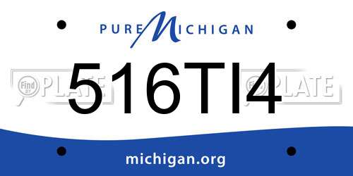 516TI4 Michigan License Plate