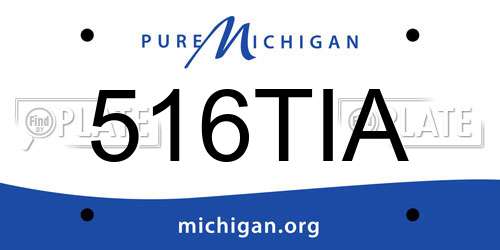 516TIA Michigan License Plate