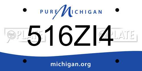 516ZI4 Michigan License Plate