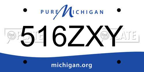 516ZXY Michigan License Plate