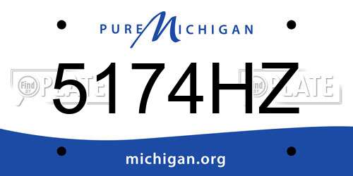 5174HZ Michigan License Plate
