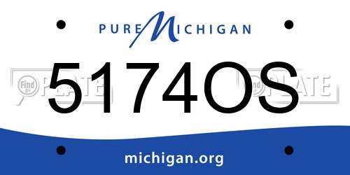 5174OS Michigan License Plate
