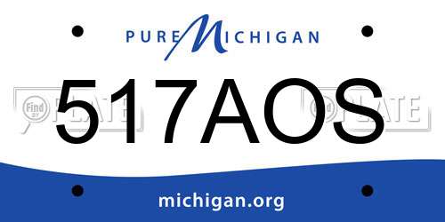 517AOS Michigan License Plate