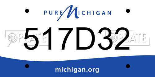 517D32 Michigan License Plate