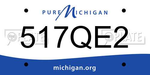 517QE2 Michigan License Plate