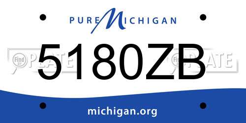 5180ZB Michigan License Plate