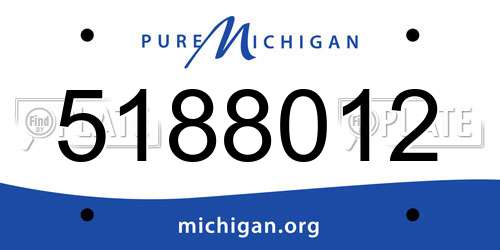 5188012 Michigan License Plate