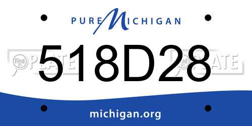 518D28 Michigan License Plate