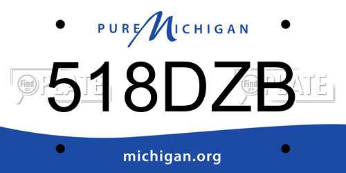 518DZB Michigan License Plate