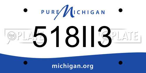 518II3 Michigan License Plate