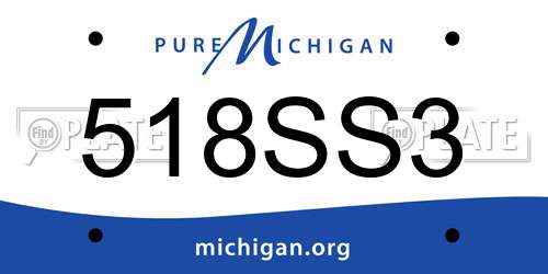 518SS3 Michigan License Plate