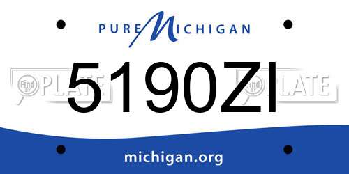 5190ZI Michigan License Plate