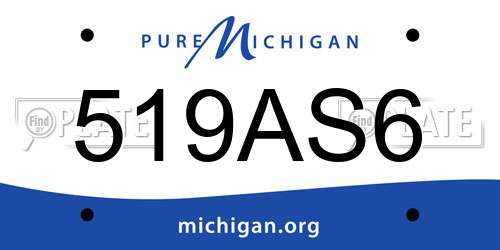 519AS6 Michigan License Plate