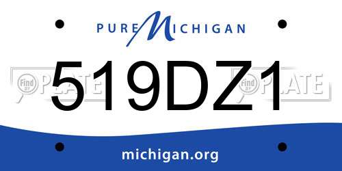 519DZ1 Michigan License Plate