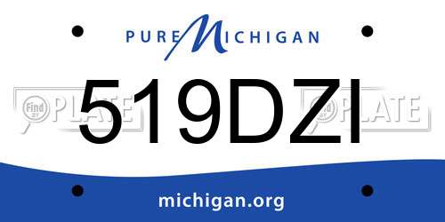 519DZI Michigan License Plate