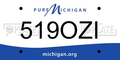 519OZI Michigan License Plate