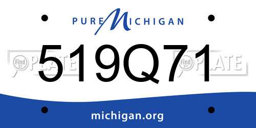 519Q71 Michigan License Plate