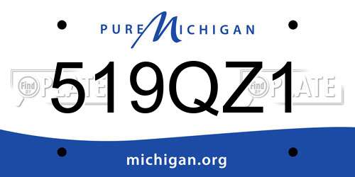 519QZ1 Michigan License Plate