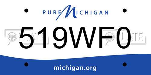 519WF0 Michigan License Plate