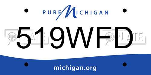 519WFD Michigan License Plate