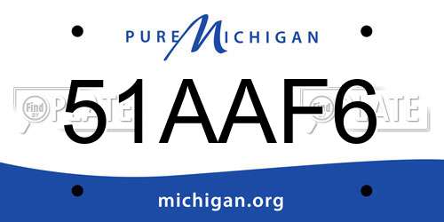 51AAF6 Michigan License Plate