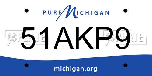 51AKP9 Michigan License Plate