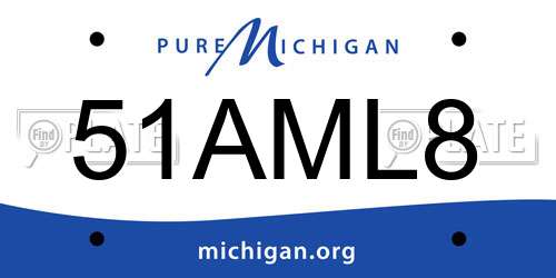 51AML8 Michigan License Plate
