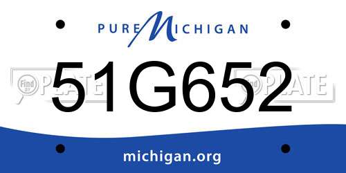 51G652 Michigan License Plate