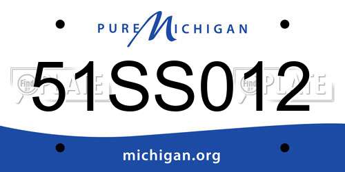 51SS012 Michigan License Plate