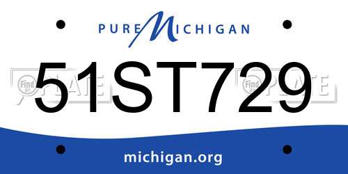51ST729 Michigan License Plate