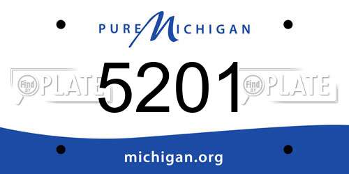 5201 Michigan License Plate