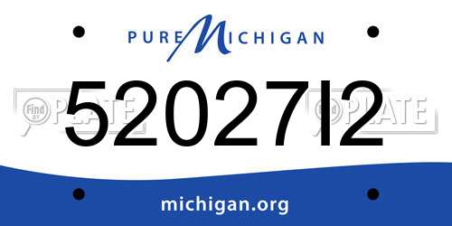 52027I2 Michigan License Plate