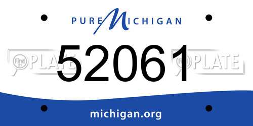 52061 Michigan License Plate