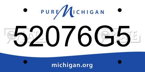 52076G5 Michigan License Plate
