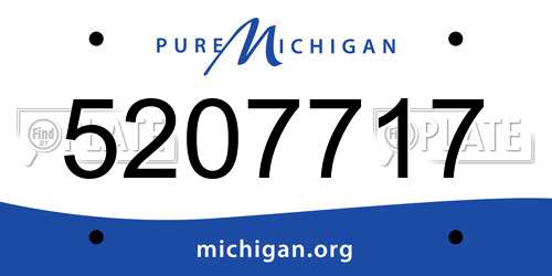 5207717 Michigan License Plate