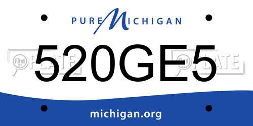520GE5 Michigan License Plate