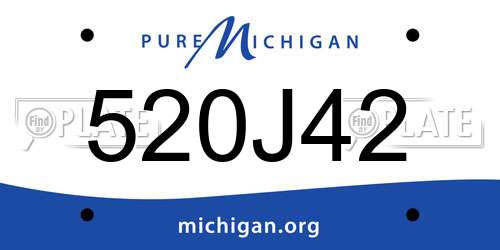 520J42 Michigan License Plate
