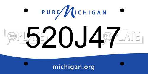 520J47 Michigan License Plate