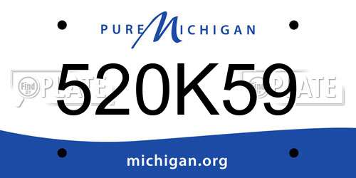 520K59 Michigan License Plate