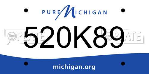 520K89 Michigan License Plate