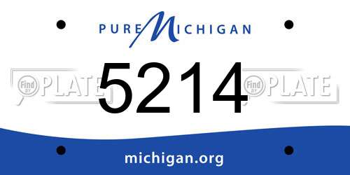 5214 Michigan License Plate