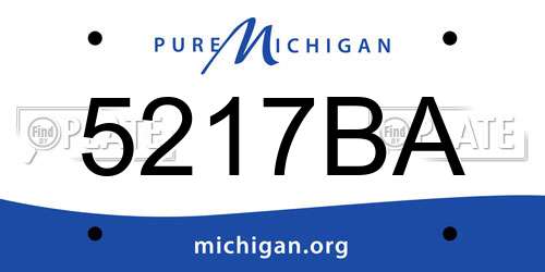 5217BA Michigan License Plate