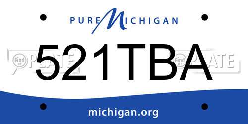 521TBA Michigan License Plate
