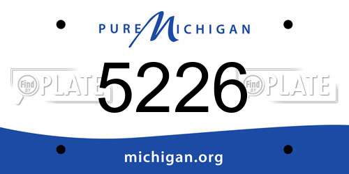 5226 Michigan License Plate